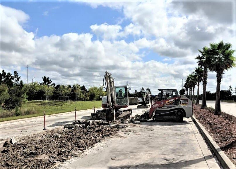 Concrete cutting work at an existing facility